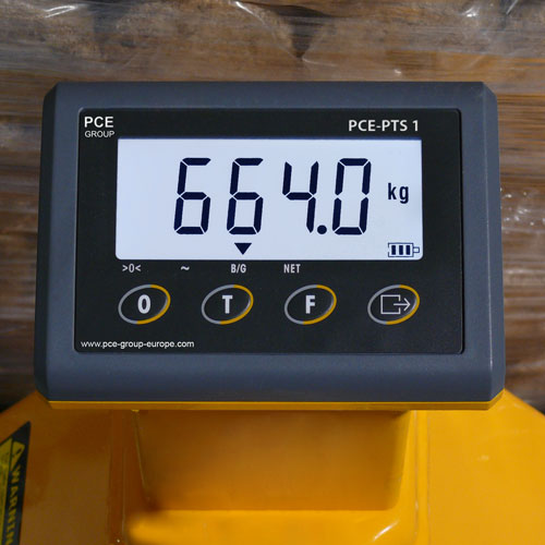 Display del muletto pesatore PCE-PTS 1.