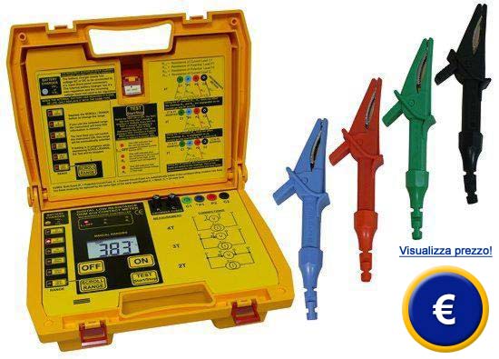 Micro ohmmetro PCE-MO 3001 resistente all'acqua.