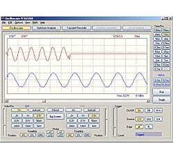 Segnali captati con il software dell'oscilloscopio
