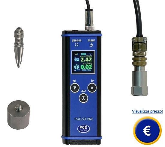 Vibrometro PCE-VT 250 per determinare lo stato delle macchine.