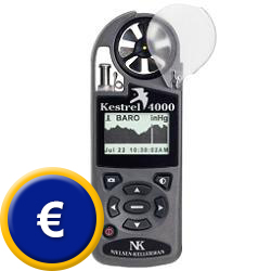 Anemometro climatico da tasca AVM-40 kestrel per la determinazione dei velocità del vento, temperatura, umidità relativa relativa, punto di rugiada, wind chill, indice di riscaldamento.