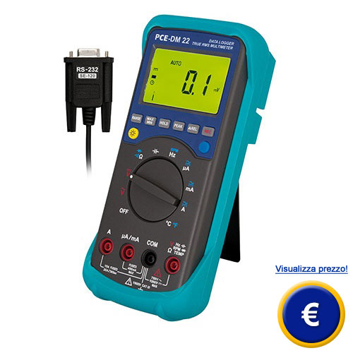 Datalogger / multimetro PCE-DM 22 manuale professionale che copre quasi tutte le sue necessità.