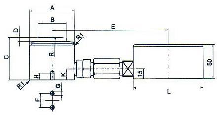 Bozzetto dimensionale del dinamometro 833.