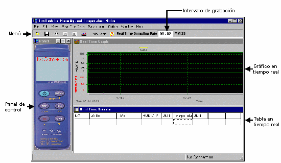 Igrometro con memoria dei valori di misurazione e software.