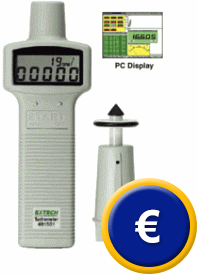 misuratore di giri manuale PCE-151 con interfaccia e software per la trasmissione dei valori di misura al PC