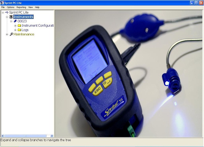 Immagine del software del misuratore di combustione Sprint