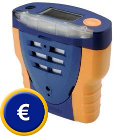 Questo misuratore di gas ozono rivela fino a 4 gas simultaneamente, qui: ozono e ossigeno.