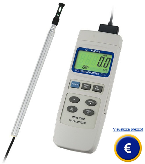Misuratore di portata d'aria termico per piccole velocit� del vento.