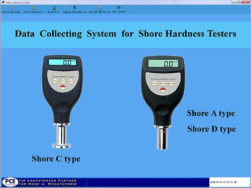 Software del misuratore di durezza PCE-HT 150.