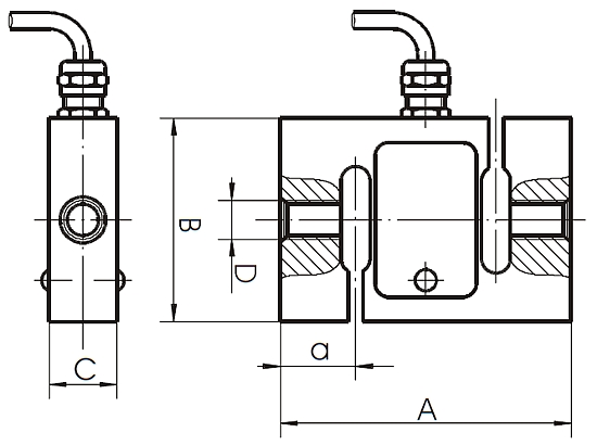 Dimensiona della cellula di carico (abbozzo 2)