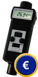 Una combinazione unica: misuratore di giri manuale e stroboscopio PCE-T259.