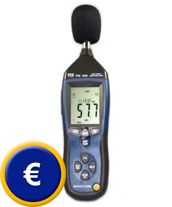 Misuratore di suono PCE-322 A con immagazzinamento di dati interno, RS232- porto serie e software