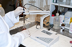 Qui può vedere un'altra immagine usando il misuratore di pH da tavolo PCE-BPH 1 en un laboratorio de pruebas.