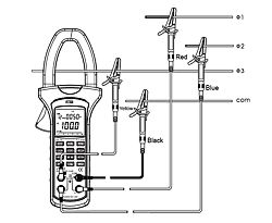 Misura di potenza con il wattmetro PCE-UT232 a 3 fasi e 4 conduttori