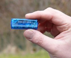In questa immagine � possibile apprezzare la dimensione reale di questo registratore di temperatura.