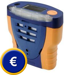 Questo rilevatore di gas ozono rivela fino a 4 gas simultaneamente, qui: ozono e ossigeno