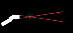 Rappresentazione schematica della visualizzazione ottica del termometro a infrarossi LS-Plus.