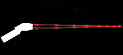 Rappresentazione schematica della visualizzazione laser standard del termometro a infrarossi LS-Plus.