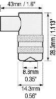Schema della sonda da 90° per lo spessimetro per rivestimenti