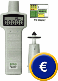 Tachimetro manuale PCE-151 con interfaccia e software per la trasmissione dei valori di misura al PC