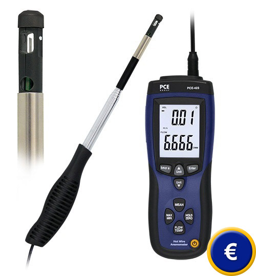 Anemometro termico per piccole velocità dell'aria.