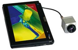 Termocamera PCE-PI-400/450 collegata a un Tablet-PC