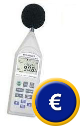 Il tester di rumore LEQ PCE-353 con memoria dati e software.