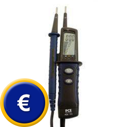 Tester di tensione PCE-TT1 a due poli per transito e indicatore di campo di rotazione.