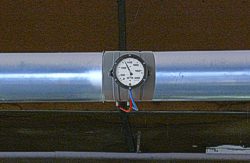 Qui può vedere il tubo venturi PCE-VR istallato in una conduttura di ventilazione.