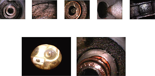 Immagini che mostrano l'uso dell'endoscopio PCE-VE 350N