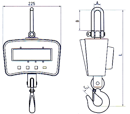 Schema della bilancia di gancio.