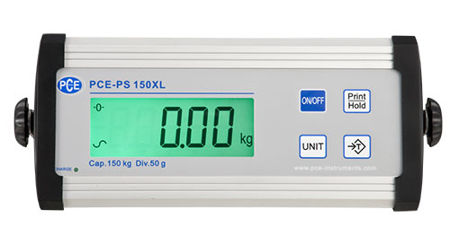 Parte frontale del display della bilancia a piattaforma PCE-PS 150XL