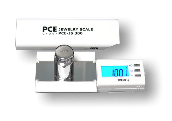 Bilancia tascabile PCE-JS 300 con un campo di pesatura 0 ... 300 g.