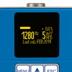 Display del calibratore per vibrometri della serie PCE-VC