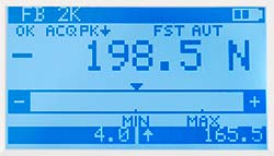 Con una semplice occhiata pu vedere le informazioni del display: stato della batteria, frequenza di campionamento, valore minimo e massimo.