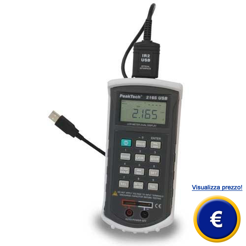Misuratore LCR PKT-2165 con software e cavo dati.