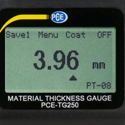Display del misuratore di spessore a ultrasuoni PCE-TG 250