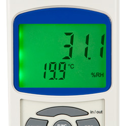 Display del misuratore di stress termico PCE-WB 20SD