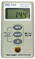 Misuratore di temperatura con data logger PCE-T100 (con gran memoria e display).