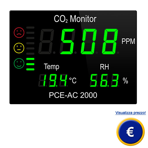 Misuratore di CO2 PCE-AC 2000 sullo shop online