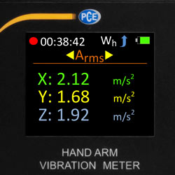 Display del vibrometro per mano e braccio