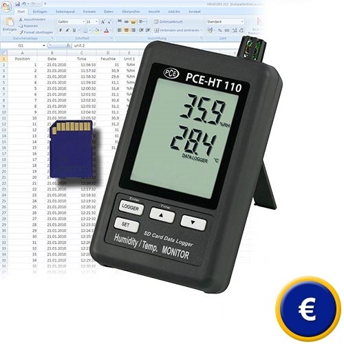 Registratore di dati per umidità e temperatura PCE-HT110