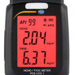Il misuratore PCE-VOC 1 in modalit di allarme