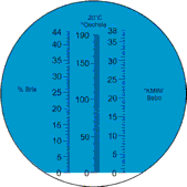 Scala del rifrattometro per viticoltori