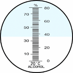 Gamma di compensazione Automatica della Temperatura del rifrattometro dellalcool 0-80% v/v Strumento di misurazione del Tester di alcolici del Vino 