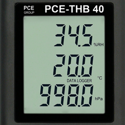 Display del barometro registratore PCE-THB 40
