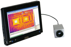 Termocamera PCE-PI-160 collegata a un Tablet-PC