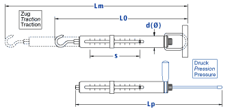 Schema dei dimensioni della bilancia meccanica con lettura in grammi.